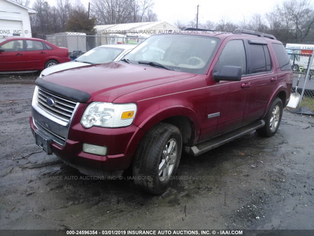 1FMEU63E67UB32974 - 2007 FORD EXPLORER XLT RED photo 2