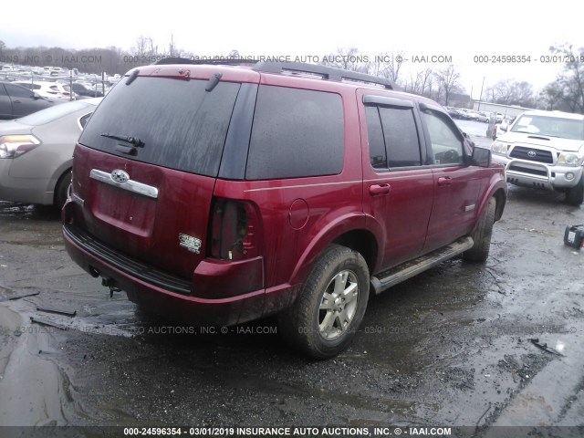 1FMEU63E67UB32974 - 2007 FORD EXPLORER XLT RED photo 4