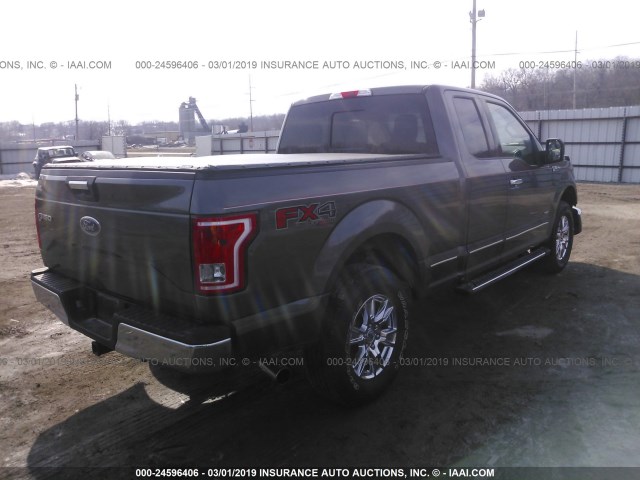 1FTEX1EP3GKF77231 - 2016 FORD F150 SUPER CAB GRAY photo 4