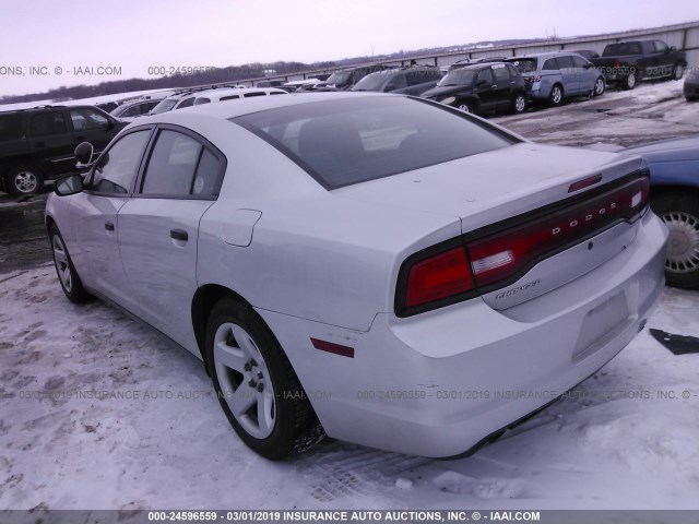 2C3CDXAT5EH248531 - 2014 DODGE CHARGER POLICE SILVER photo 3