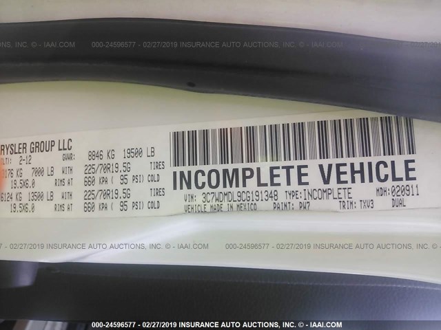 3C7WDMDL9CG191348 - 2012 DODGE RAM 5500 ST/SLT Unknown photo 9