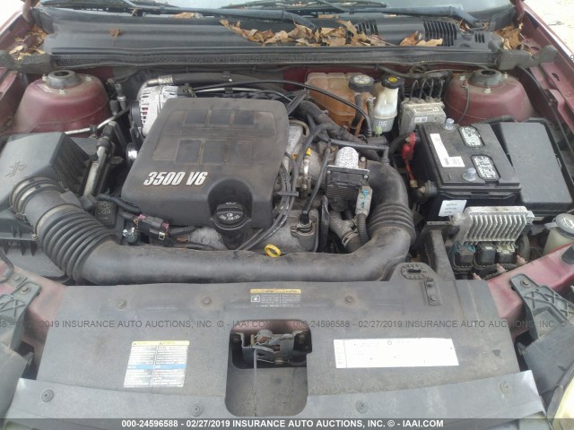 1G1ZT54835F221262 - 2005 CHEVROLET MALIBU LS BURGUNDY photo 10