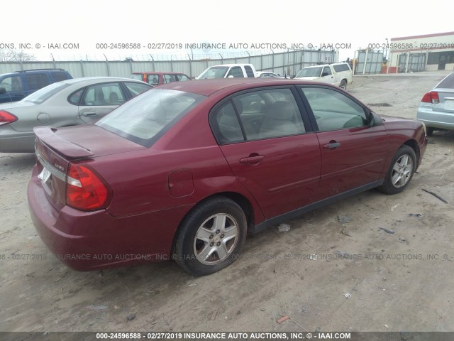 1G1ZT54835F221262 - 2005 CHEVROLET MALIBU LS BURGUNDY photo 4