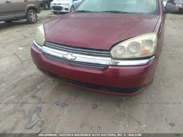 1G1ZT54835F221262 - 2005 CHEVROLET MALIBU LS BURGUNDY photo 6