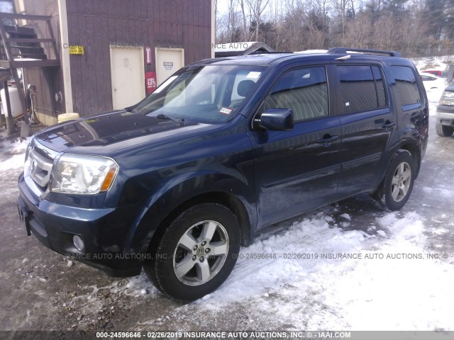 5FNYF4H62AB036485 - 2010 HONDA PILOT BLUE photo 2