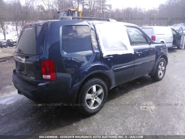 5FNYF4H62AB036485 - 2010 HONDA PILOT BLUE photo 4