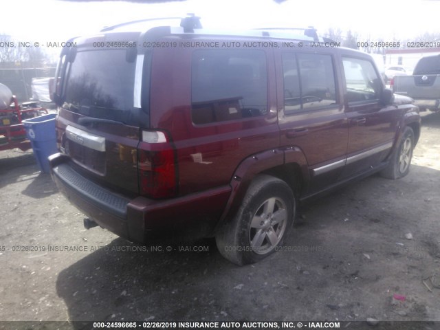 1J8HG58N17C587161 - 2007 JEEP COMMANDER LIMITED BURGUNDY photo 4