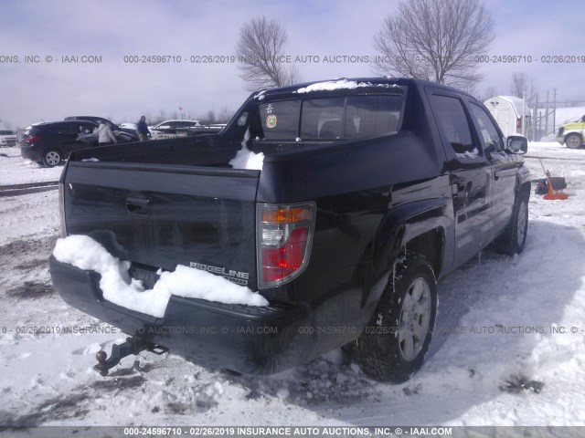 2HJYK16547H525425 - 2007 HONDA RIDGELINE RTL BLACK photo 4