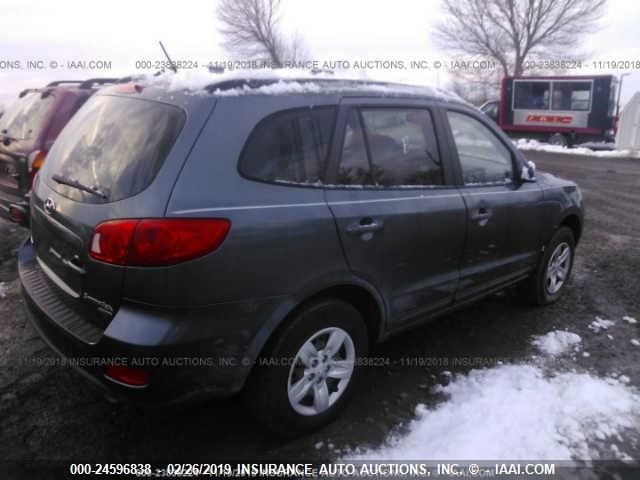 5NMSG73D39H250616 - 2009 HYUNDAI SANTA FE GLS BLUE photo 4