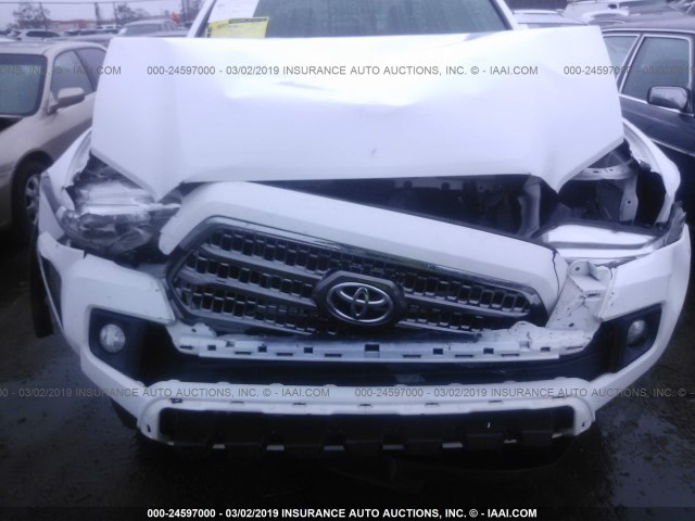 3TMCZ5AN7GM006573 - 2016 TOYOTA TACOMA DBL CAB/SR/SR5/TRD SPT/OR WHITE photo 6