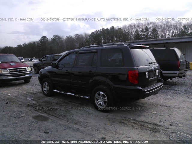 5FNYF18595B008081 - 2005 HONDA PILOT EXL BLACK photo 3