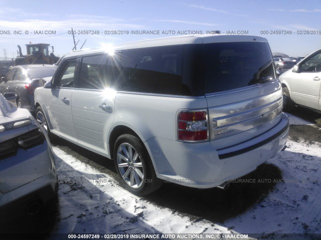 2FMHK6D82KBA03933 - 2019 FORD FLEX LIMITED WHITE photo 3