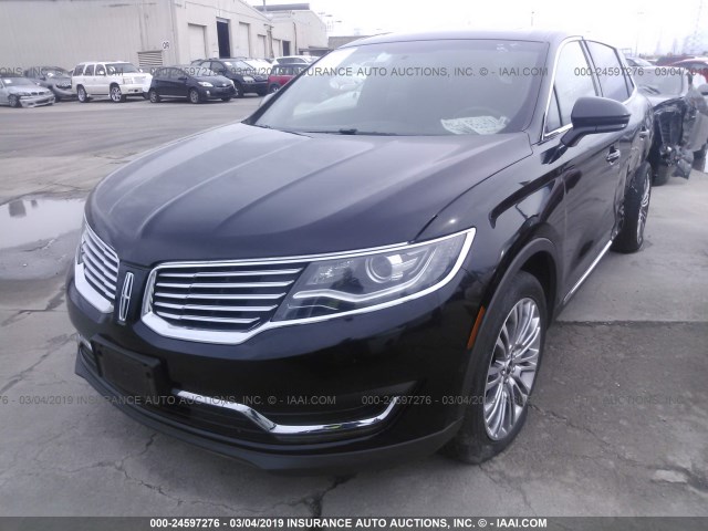 2LMPJ6LR7HBL15414 - 2017 LINCOLN MKX RESERVE BLACK photo 2