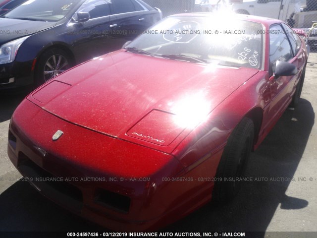 1G2PG9793GP255427 - 1986 PONTIAC FIERO GT RED photo 2