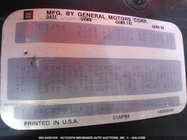 1G2PG9793GP255427 - 1986 PONTIAC FIERO GT RED photo 9