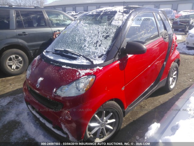 WMEEK31XX9K300144 - 2009 SMART FORTWO PASSION RED photo 2