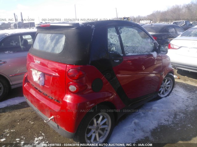 WMEEK31XX9K300144 - 2009 SMART FORTWO PASSION RED photo 4