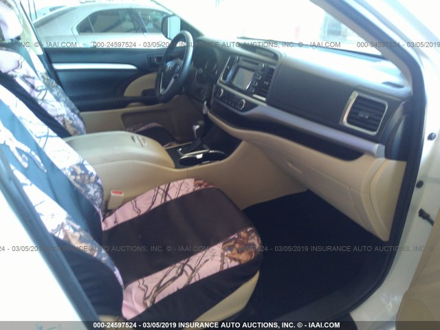 5TDZKRFH1ES013038 - 2014 TOYOTA HIGHLANDER LE/LE PLUS WHITE photo 5