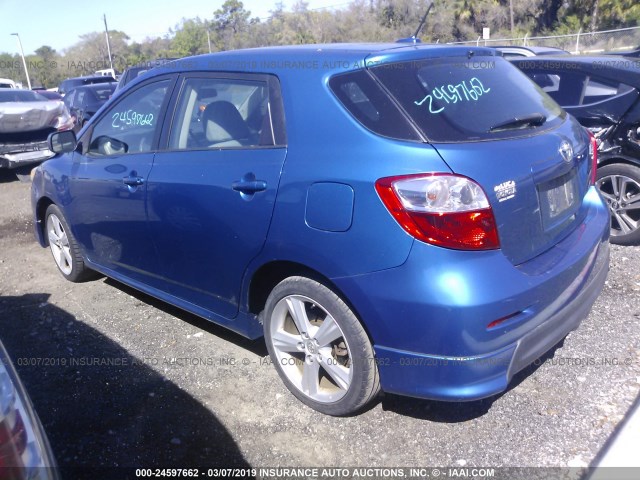 2T1KE40E29C006964 - 2009 TOYOTA COROLLA MATRIX S BLUE photo 3