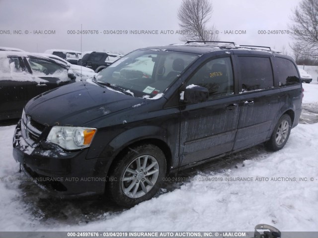 2C4RDGCG9DR717506 - 2013 DODGE GRAND CARAVAN SXT BLACK photo 2