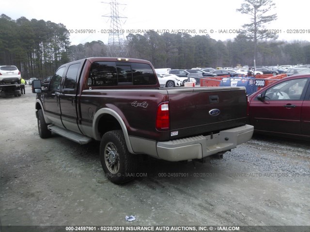 1FTWW31R58EC27223 - 2008 FORD F350 SRW SUPER DUTY RED photo 3