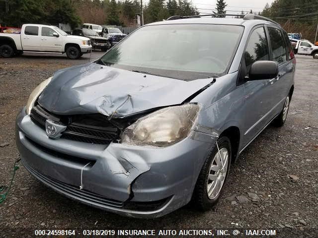 5TDZA23C05S242250 - 2005 TOYOTA SIENNA CE/LE BLUE photo 2