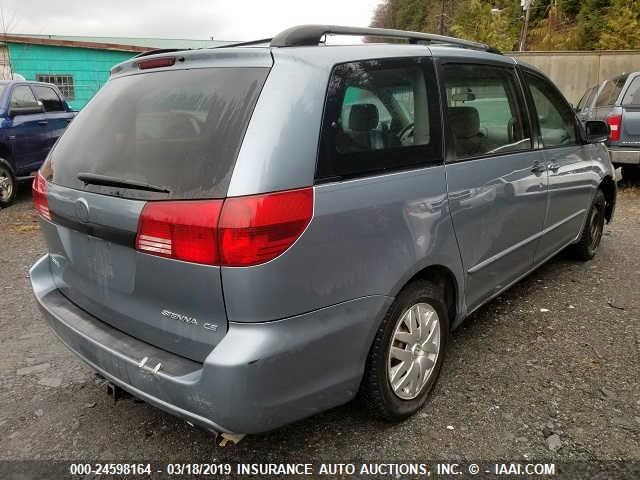 5TDZA23C05S242250 - 2005 TOYOTA SIENNA CE/LE BLUE photo 4