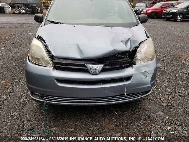 5TDZA23C05S242250 - 2005 TOYOTA SIENNA CE/LE BLUE photo 6