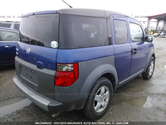 5J6YH18544L011017 - 2004 HONDA ELEMENT EX BLUE photo 4