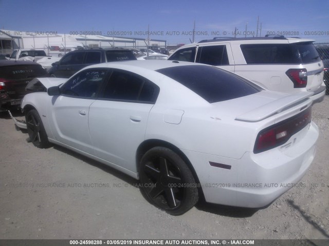 2C3CDXDT4CH188041 - 2012 DODGE CHARGER R/T WHITE photo 3