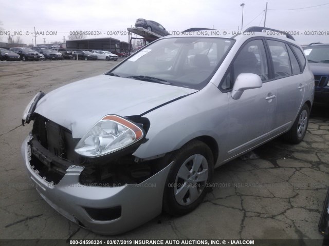 KNAFG528997269007 - 2009 KIA RONDO LX/EX GRAY photo 2