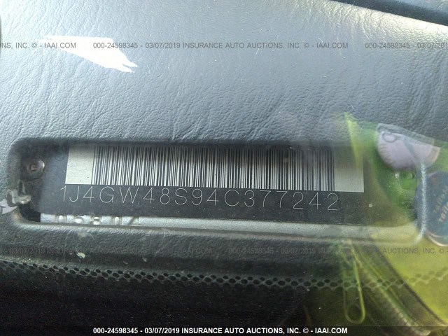 1J4GW48S94C377242 - 2004 JEEP GRAND CHEROKEE LAREDO/COLUMBIA/FREEDOM 银色 照片 9