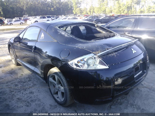 4A3AK24F17E065362 - 2007 MITSUBISHI ECLIPSE GS BLACK photo 3