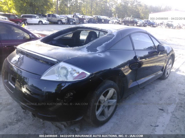 4A3AK24F17E065362 - 2007 MITSUBISHI ECLIPSE GS BLACK photo 4