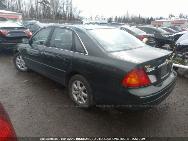 4T1BF28B3YU083285 - 2000 TOYOTA AVALON XL/XLS GREEN photo 3