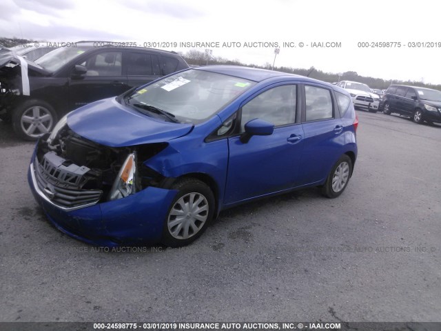 3N1CE2CP7FL364207 - 2015 NISSAN VERSA NOTE S/S PLUS/SV/SL/SR BLUE photo 2