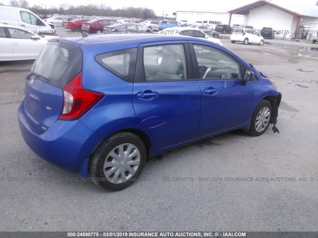 3N1CE2CP7FL364207 - 2015 NISSAN VERSA NOTE S/S PLUS/SV/SL/SR BLUE photo 4