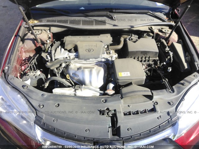 4T1BF1FK1GU613023 - 2016 TOYOTA CAMRY LE/XLE/SE/XSE RED photo 10