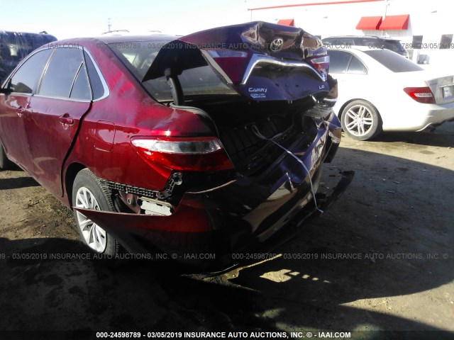4T1BF1FK1GU613023 - 2016 TOYOTA CAMRY LE/XLE/SE/XSE RED photo 6