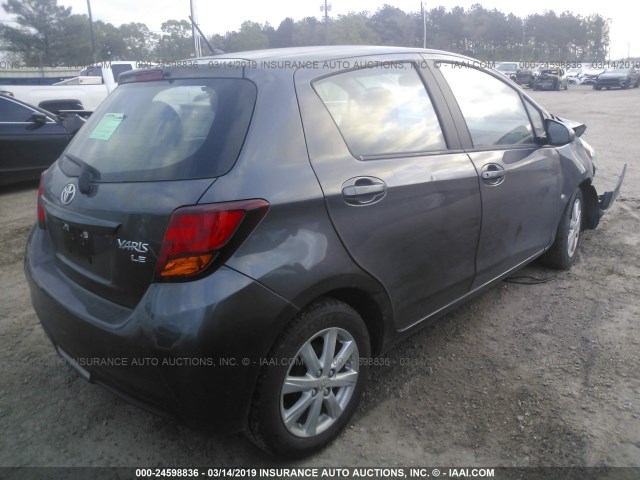 VNKKTUD30GA057340 - 2016 TOYOTA YARIS L/LE/SE GRAY photo 4