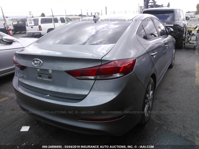 KMHD84LF8JU452124 - 2018 HYUNDAI ELANTRA SEL/VALUE/LIMITED GRAY photo 4