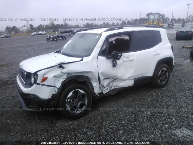 ZACCJAAB2HPG05336 - 2017 JEEP RENEGADE SPORT WHITE photo 2