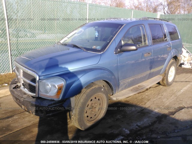 1D4HB38N54F235692 - 2004 DODGE DURANGO ST BLUE photo 2