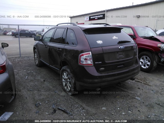 2FMDK38C79BA30387 - 2009 FORD EDGE SEL MAROON photo 3