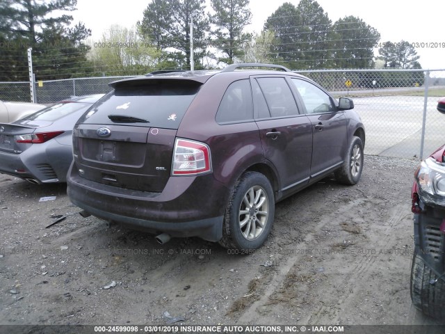 2FMDK38C79BA30387 - 2009 FORD EDGE SEL MAROON photo 4