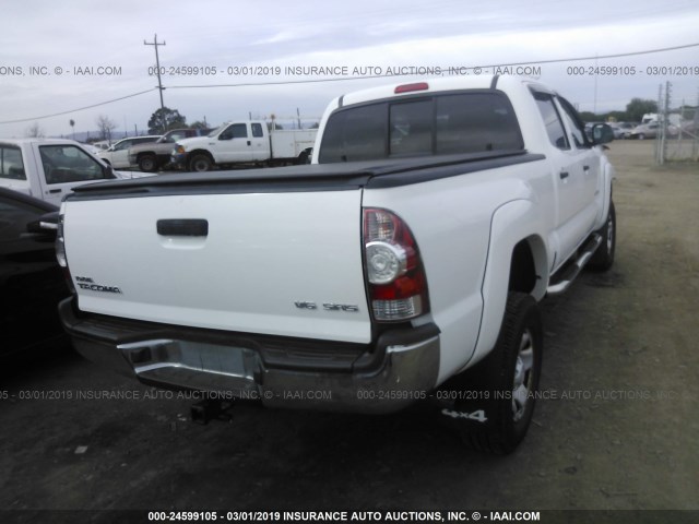 3TMMU4FN4BM030604 - 2011 TOYOTA TACOMA DOUBLE CAB LONG BED WHITE photo 4