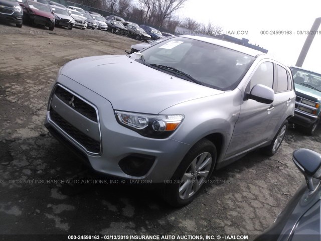 4A4AR3AU6DE005735 - 2013 MITSUBISHI OUTLANDER SPORT ES SILVER photo 2