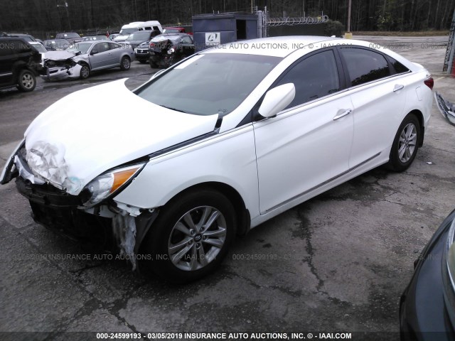 5NPEC4AC0DH744414 - 2013 HYUNDAI SONATA SE/LIMITED WHITE photo 2