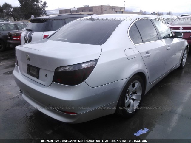 WBANA53584B850490 - 2004 BMW 525 I ვერცხლისფერი ფოტო 4