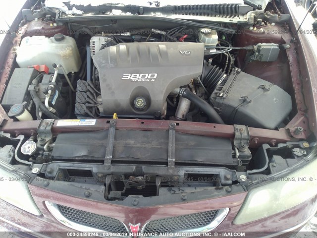 1G2HX54K8Y4190629 - 2000 PONTIAC BONNEVILLE SE MAROON photo 10